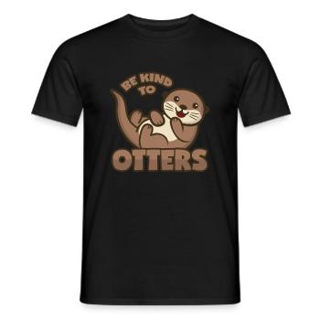 Jeu de mots sur la loutre - T-shirt homme - noir - Devant - AI Model Male 178 light (178cm)