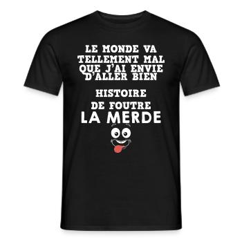 Optimiste et Joyeux - T-shirt homme - noir - Devant - AI Model Male 178 light (178cm)