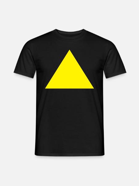 Triangle yellow shape simple - Men's T-Shirt - black
