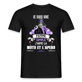 Single Frau Motorrad Aperitif Cadea Frau Biker - Männer T-Shirt - Schwarz - Vorne - AI Model Male 178 light (178cm)