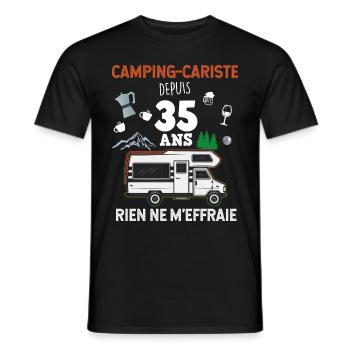 Wohnmobilbesitzer seit 35 Jahren Gift Man Camping - Männer T-Shirt - Schwarz - Vorne - AI Model Male 178 light (178cm)