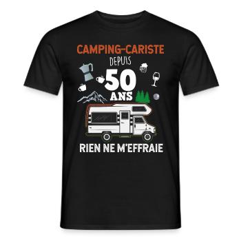 camping cariste je suis retraité - T-shirt homme - noir - Devant - AI Model Male 178 light (178cm)