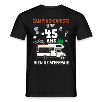 Camping-car Homme Message Camping-cariste - T-shirt homme - noir - Devant - AI Model Male 178 light (178cm)