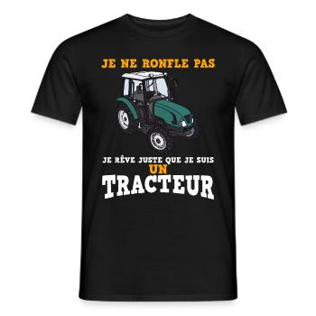 Mon Rêve De Tracteur Cadeau Homme Humour - T-shirt homme - noir - Devant - AI Model Male 178 light (178cm)
