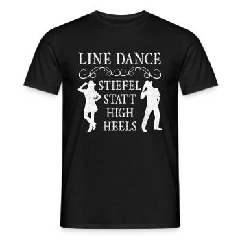 Linedance Clothing Women Country Line dance - Men's T-Shirt - black - Front - AI Model Male 178 light (178cm)