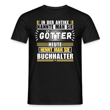 Les dieux dans l’Antiquité. Aujourd’hui comptable - T-shirt homme - noir - Devant - AI Model Male 178 light (178cm)
