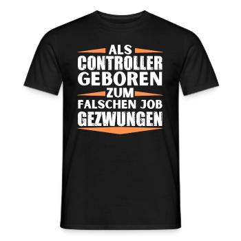 Controller im falschen Job gelandet - Männer T-Shirt - Schwarz - Vorne - AI Model Male 178 light (178cm)