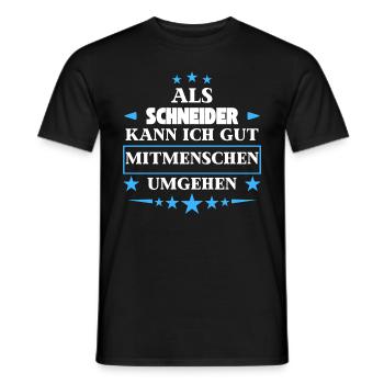 En tant que tailleur, il contourne les autres êtres humains. - T-shirt homme - noir - Devant - AI Model Male 178 light (178cm)
