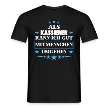 Als Kassierer Mitmenschen Umgehen. - Männer T-Shirt - Schwarz - Vorne - AI Model Male 178 light (178cm)