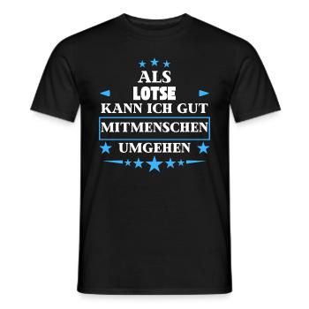 Als Lotse Mitmenschen Umgehen. - Männer T-Shirt - Schwarz - Vorne - AI Model Male 178 light (178cm)