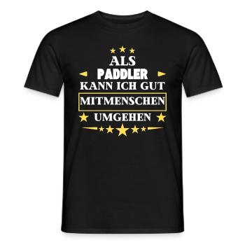 Traiter avec ses semblables en tant que pagayeur. - T-shirt homme - noir - Devant - AI Model Male 178 light (178cm)