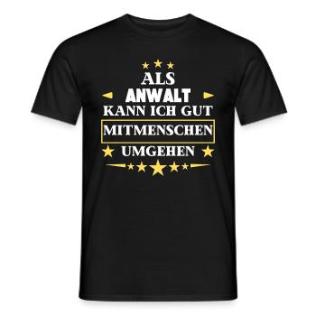 Traiter avec ses semblables en tant qu'avocat. - T-shirt homme - noir - Devant - AI Model Male 178 light (178cm)