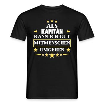 Traiter avec ses semblables en tant que capitaine. - T-shirt homme - noir - Devant - AI Model Male 178 light (178cm)