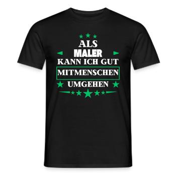 Traiter avec ses semblables en tant que peintre. - T-shirt homme - noir - Devant - AI Model Male 178 light (178cm)