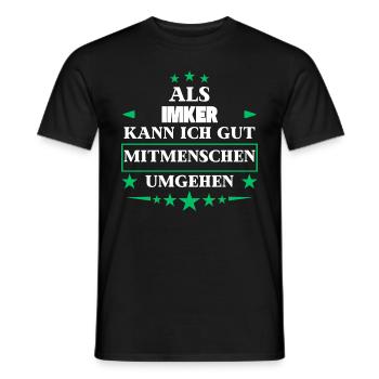 Traiter avec ses semblables en tant qu'apiculteur. - T-shirt homme - noir - Devant - AI Model Male 178 light (178cm)