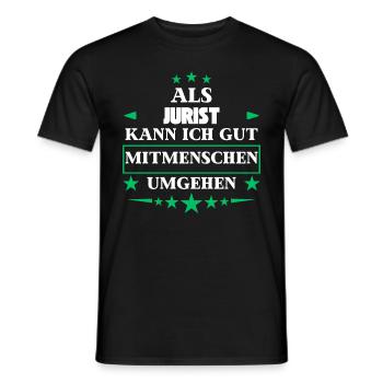 Traiter avec ses semblables en tant qu'avocat. - T-shirt homme - noir - Devant - AI Model Male 178 light (178cm)