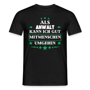 Traiter avec ses semblables en tant qu'avocat. - T-shirt homme - noir - Devant - AI Model Male 178 light (178cm)