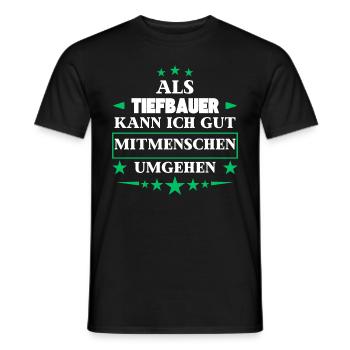 Traiter avec ses semblables en tant qu'ingénieur civil. - T-shirt homme - noir - Devant - AI Model Male 178 light (178cm)
