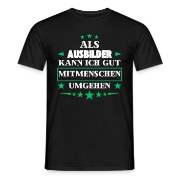 Traiter avec d'autres êtres humains en tant que formateur. - T-shirt homme - noir - Devant - AI Model Male 178 light (178cm)