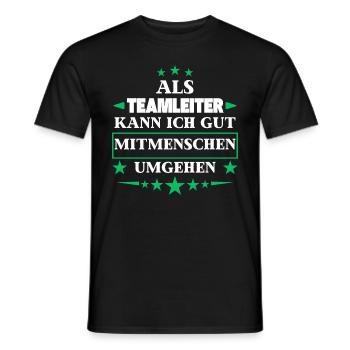 Traiter avec d'autres personnes en tant que chef d'équipe. - T-shirt homme - noir - Devant - AI Model Male 178 light (178cm)