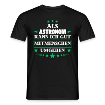 Traiter avec ses semblables en tant qu'astronome. - T-shirt homme - noir - Devant - AI Model Male 178 light (178cm)