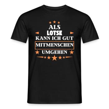 Als Lotse Mitmenschen Umgehen. - Männer T-Shirt - Schwarz - Vorne - AI Model Male 178 light (178cm)