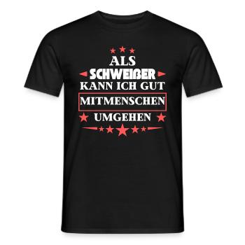 Treat fellow human beings as welders. - Men's T-Shirt - black - Front - AI Model Male 178 light (178cm)