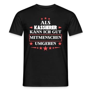 Als Kassierer Mitmenschen Umgehen. - Männer T-Shirt - Schwarz - Vorne - AI Model Male 178 light (178cm)