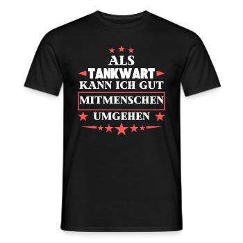 En tant que pompiste, il veut traiter avec d’autres êtres humains. - T-shirt homme - noir - Devant - AI Model Male 178 light (178cm)