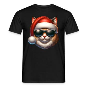 Katze-Weihnachten Geschenkidee - Männer T-Shirt - Schwarz - Vorne - AI Model Male 178 light (178cm)