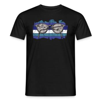 Lunettes de soleil Glasses lunettes nerd Geek - T-shirt homme - noir - Devant - AI Model Male 178 light (178cm)