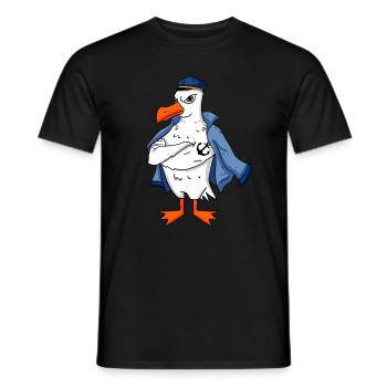Muskelöse Seemöwe mit Anker Tattoo Möwe Geschenk - Männer T-Shirt - Schwarz - Vorne - AI Model Male 178 light (178cm)