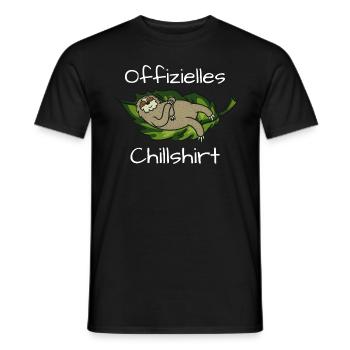 Offizielles Chillshirt Faultier Chiller Spruch - Männer T-Shirt - Schwarz - Vorne - AI Model Male 178 light (178cm)
