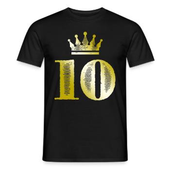 10 Zahl Krone Gold - Männer T-Shirt - Schwarz - Vorne - AI Model Male 178 light (178cm)