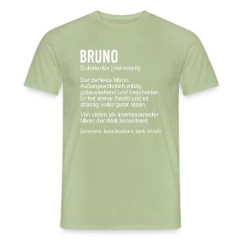 BRUNO - Männer T-Shirt - Sage - Vorne - AI Model Male 178 light (178cm)