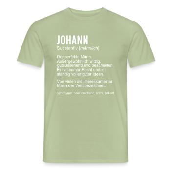 JOHANN - Männer T-Shirt - Sage - Vorne - AI Model Male 178 light (178cm)