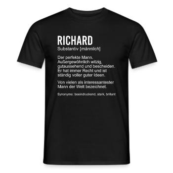 RICHARD - Männer T-Shirt - Schwarz - Vorne - AI Model Male 178 light (178cm)