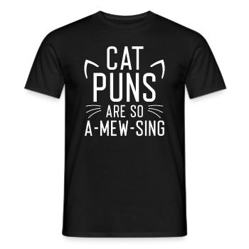 Les jeux de mots de chat sont si amusants - T-shirt homme - noir - Devant - AI Model Male 178 light (178cm)