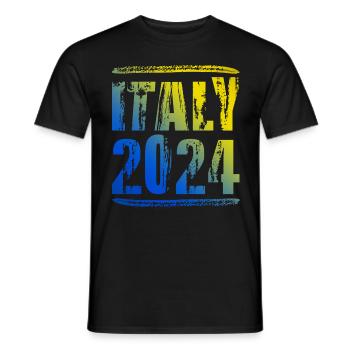 Italien 2024 Bunt Urlaub - Männer T-Shirt - Schwarz - Vorne - AI Model Male 178 light (178cm)
