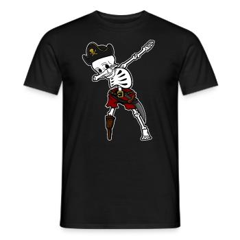 Dabbing Skeleton Pirate - Dab Dance Skull - Men's T-Shirt - black - Front - AI Model Male 178 light (178cm)