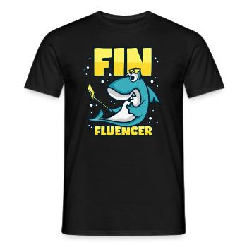 Influencer Hai Finfluencer - Men's T-Shirt - black - Front - AI Model Male 178 light (178cm)