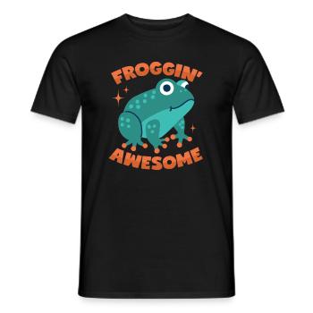 Frosch Wortwitz - Männer T-Shirt - Schwarz - Vorne - AI Model Male 178 light (178cm)