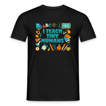 Teacher: I teach tiny people - Men's T-Shirt - black - Front - AI Model Male 178 light (178cm)