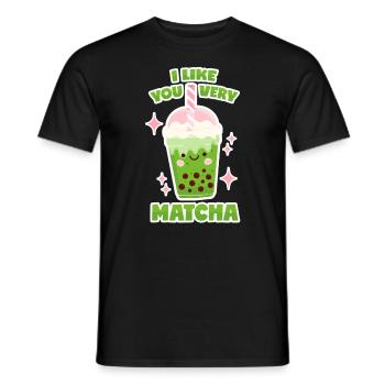 Matcha Bubble Tea - Männer T-Shirt - Schwarz - Vorne - AI Model Male 178 light (178cm)