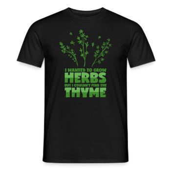 Herbal saying - thyme puns - Men's T-Shirt - black - Front - AI Model Male 178 light (178cm)