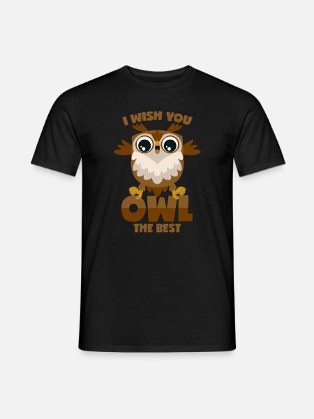 Eule Wortwitz - Männer T-Shirt - Schwarz