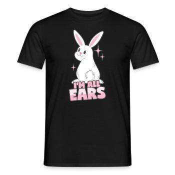 Rabbit: I'm all ears - Men's T-Shirt - black - Front - AI Model Male 178 light (178cm)