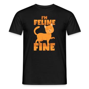 Katzen Wortwitz - Männer T-Shirt - Schwarz - Vorne - AI Model Male 178 light (178cm)