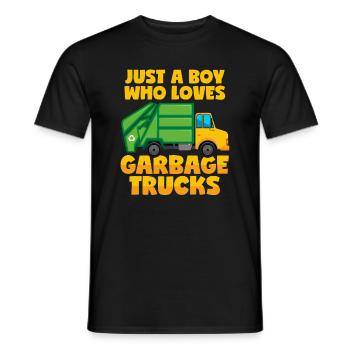 Juste un garçon qui aime les camions à ordures - T-shirt homme - noir - Devant - AI Model Male 178 light (178cm)