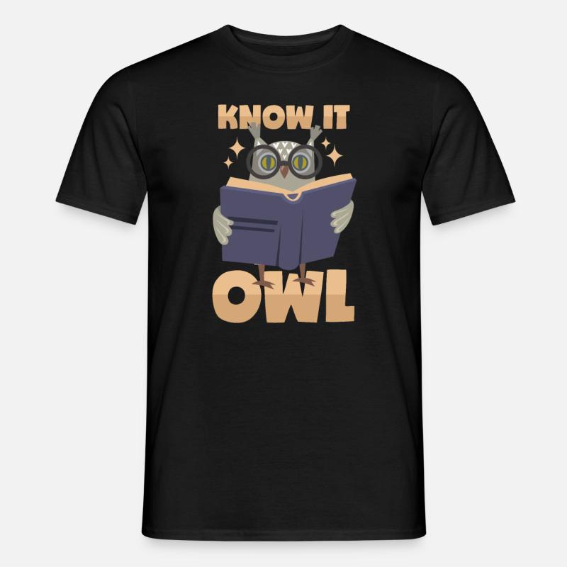Allwissende Eule - Männer T-Shirt - Schwarz